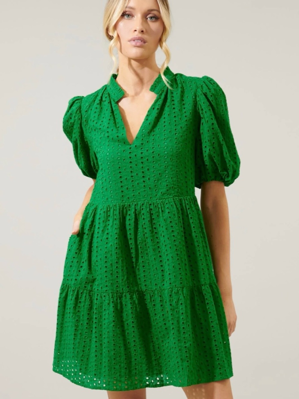 Jacey Babydoll Eyelet Dress